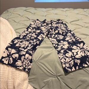 Floral Wide-Leg Pants/capris